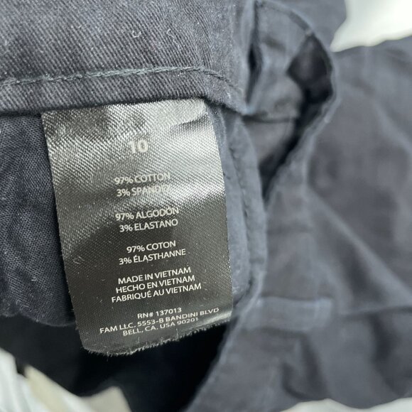 Banana Republic Women's Size 10 Black High Waist Chino Stretched Pleated - Picture 7 of 8